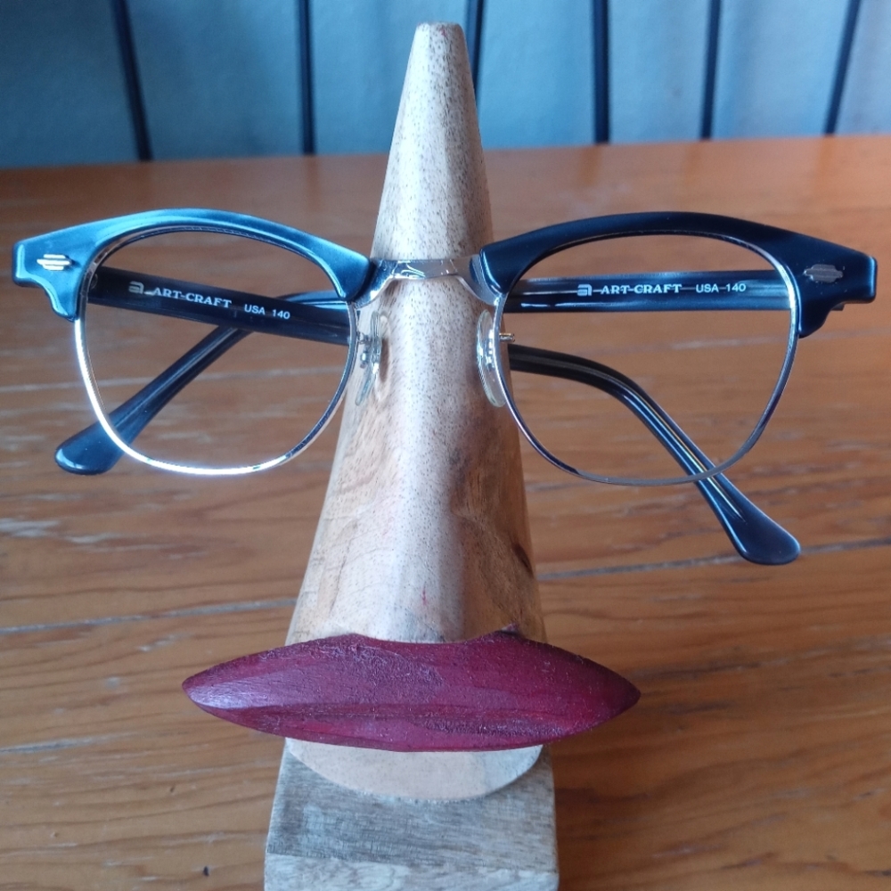 Vintage 'Art Craft' Horn Rim Unisex Eyeglasses - Color Black